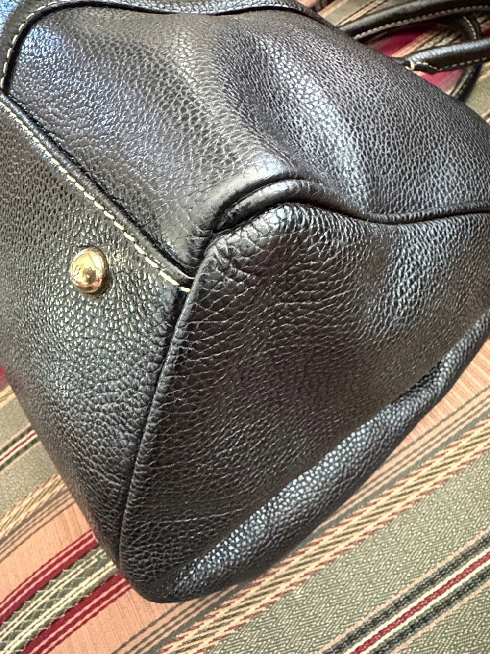 Carolina Herrera Black Leather Andy Satchel Tote Bag